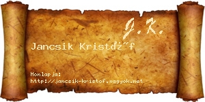 Jancsik Kristóf névjegykártya