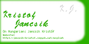 kristof jancsik business card